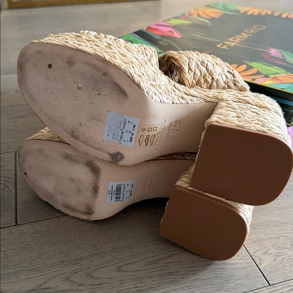 Farm Rio natural braided raffia platform shoes. - Picture 4 of 7